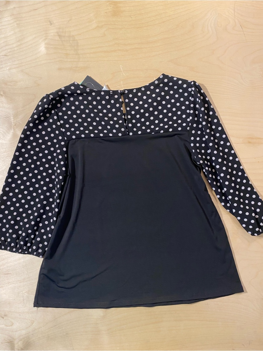 Espresso Black Polka Dot Sleeve Blouse PXL (RV) - Picture 8 of 9
